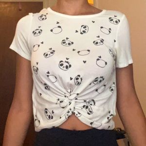 Panda patterned crop top